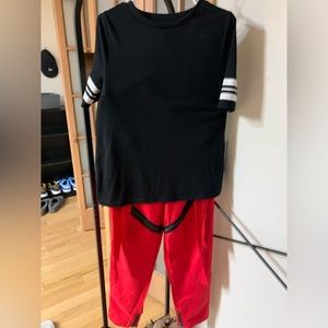 Brand:BaleraDance, Hip-hop dance uniform, Colors: black,red, and white.